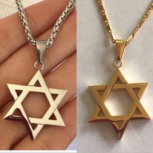 New 18k gold or Silver Magen Star Necklace